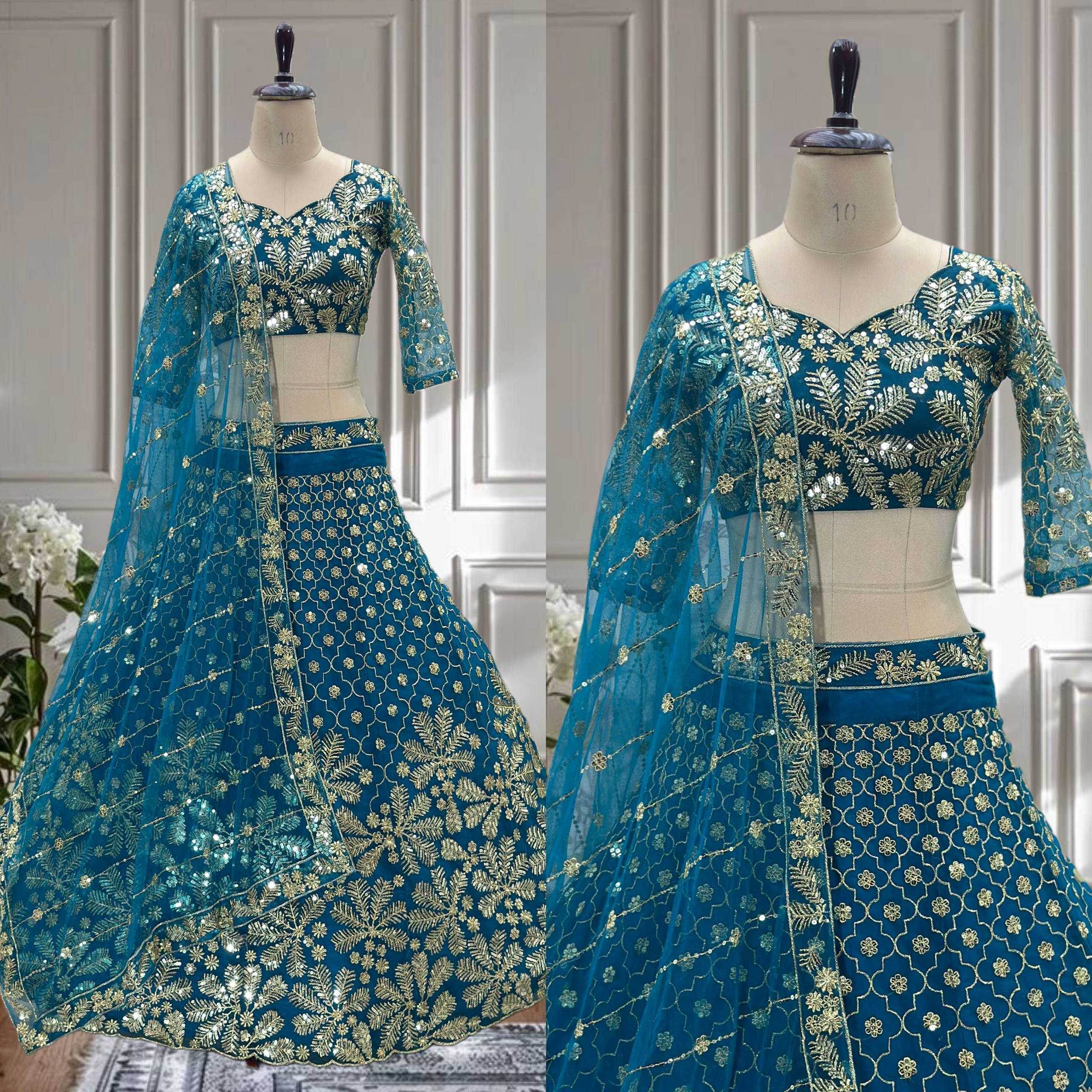 Butterfly Net Embroidered Lehenga - MYLUXURY LANE ENTERPRISE